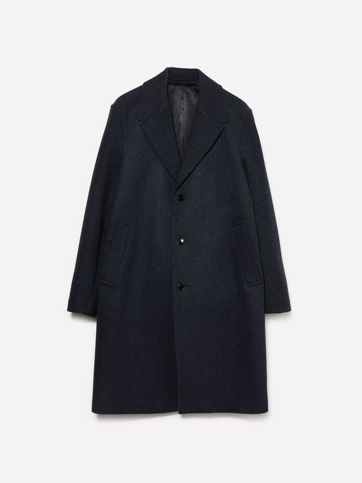 Dark gray single-breasted coat - men's coats - Black | Sisley image number 1